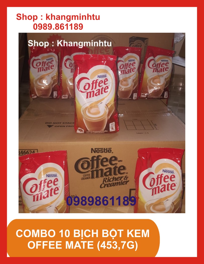 Combo 10 bịch bột kem coffee mate 453,7gram
