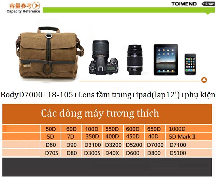 Túi máy ảnh canvas Benkid_1207