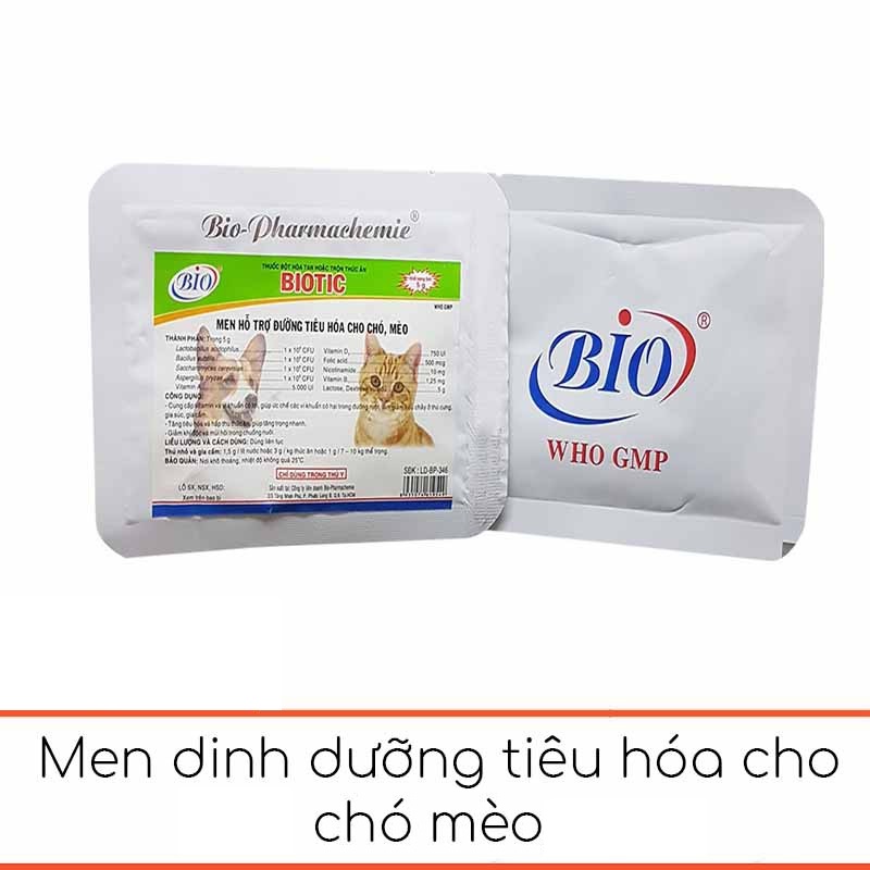 Biotic men hỗ trợ đường tiêu hóa cho chó mèo gói 5g