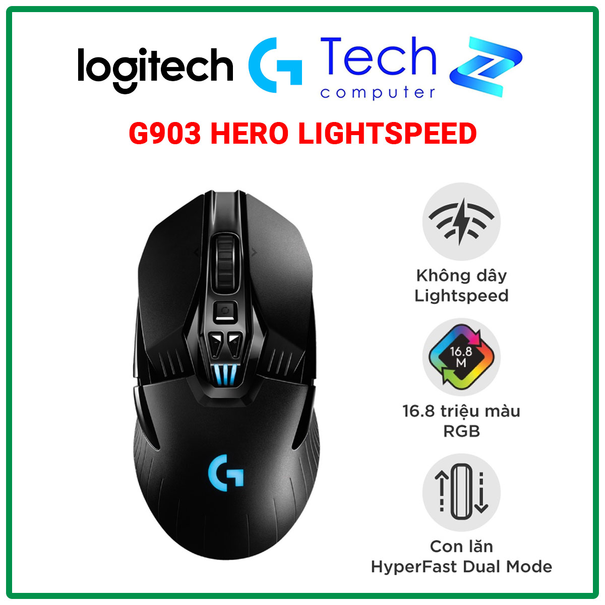 Chuột Logitech G903 HERO Lightspeed Wireless Gaming - Hàng Chính Hãng