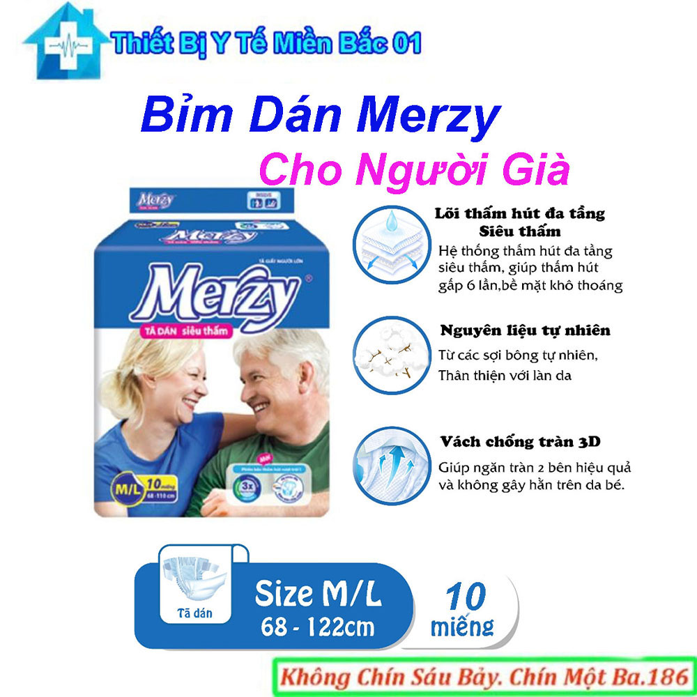 Bỉm dán merzy dành cho người già size m-l