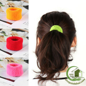 Dây thun cột tóc bản lớn - dây len buộc tóc nhiều màu - dây thun lớn búi tóc - giao màu ngẫu nhiên