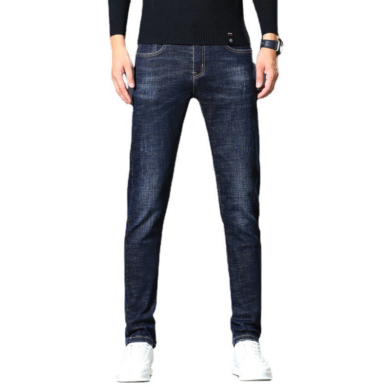 Quần Jean Nam TM20243 XANH WASH TRƠN - Quần Jeans Nam Co Giãn - Quần Bò Nam Thời Trang Cao Cấp Basic - TOMMY JEAN - 2024