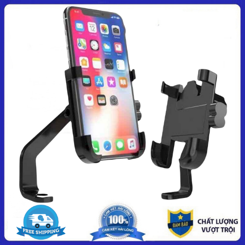 Kẹp điện thoại gắn xe máy c2 INOX - Chống rung , chống cướp giá đỡ xe moto đi phượt