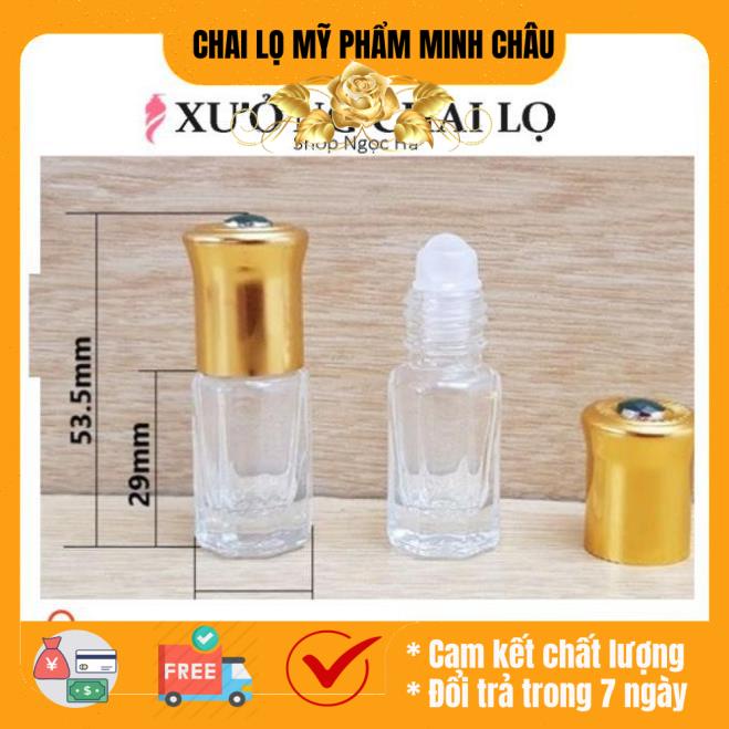 Vỏ Lọ chiết nước hoa Dubai bi lăn Ruby rỗng đựng dầu thơm