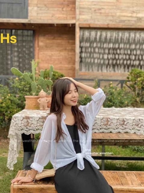 Sét Áo Sơ Mi Von Lưới Kèm Áo Hai Dây Thời Trang