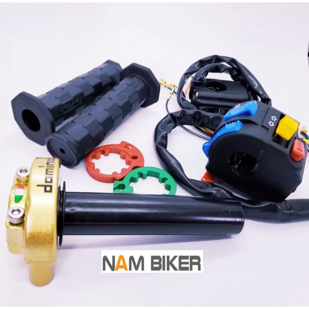 NamBiker - Combo Cùm FZ Trái Phải + Cùm Tăng Tốc domino + Bao Tay Daytona gắn mọi loại xe máy