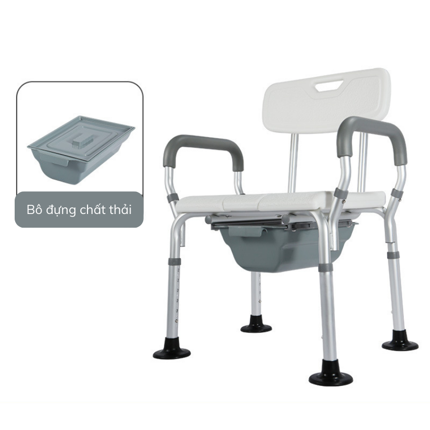 Ghế bô vệ sinh PH198 Khung nhôm - Ghế bô 3 trong 1 dùng như, ghế tắm, ghế bô vệ sinh, ghế ngồi an toàn cho người già