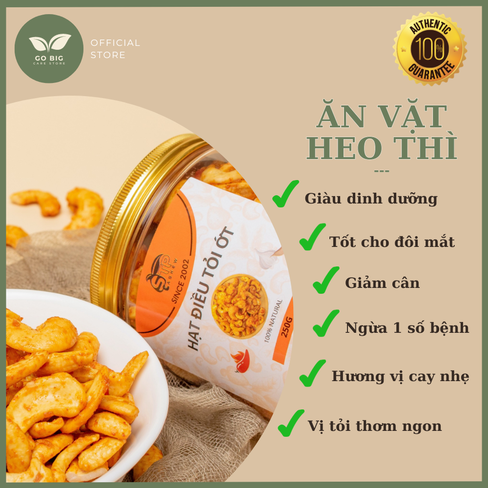 Hạt điều tỏi ớt cao cấp stp 250g