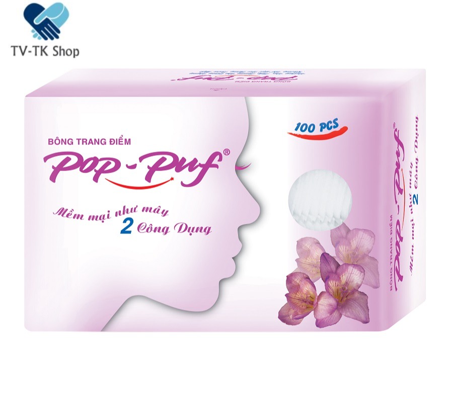 Bông Trang Điểm Pop Puf Hồng (100 Miếng / Hộp)