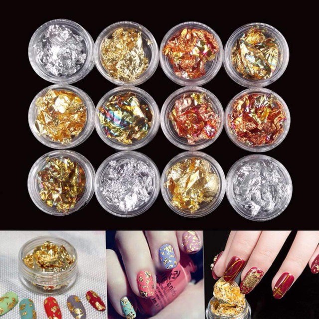 Sét Giấy Nhúm vàng bạc màu trang trí chăm sóc móng làm đẹp nail Shop Nailart