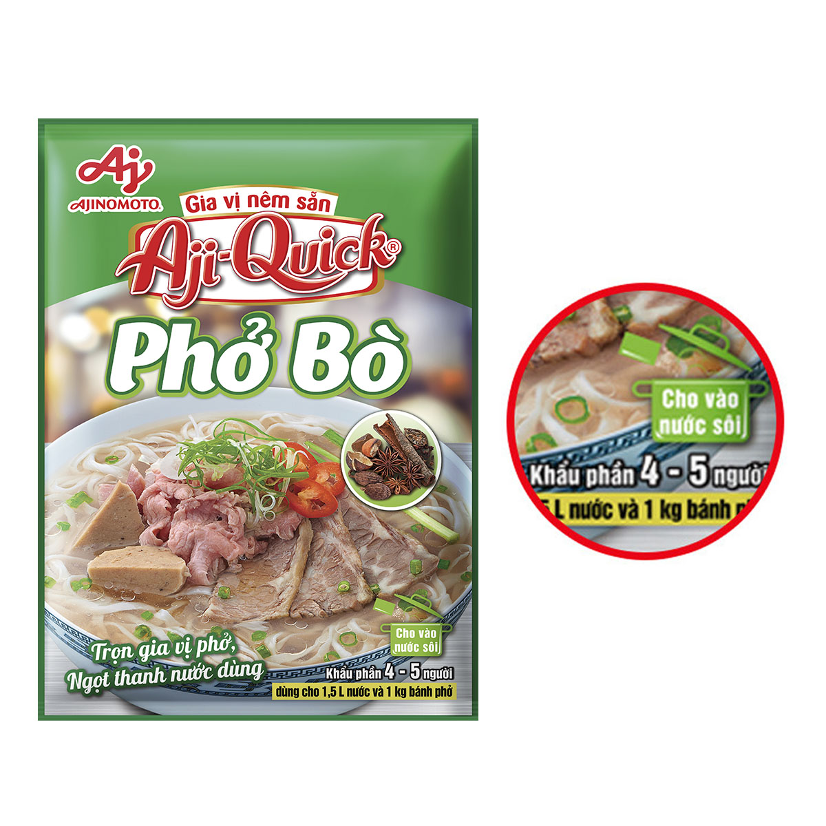 Lốc 6 gói Phở Bò Aji-Quick 57g