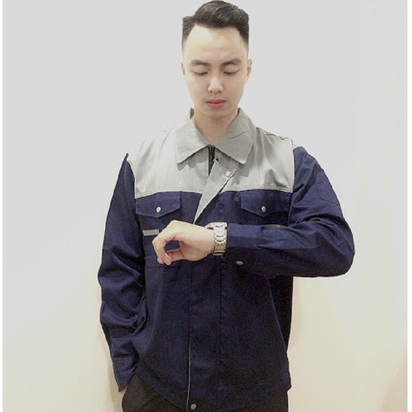 Áo kaki nam nữ bảo hộ lao động SHUNI012A vải kaki loại dày khóa kéo, đồng phục công ty, đồng phục kỹ sư, xây dựng, làm vườn, áo kaki đồng phục