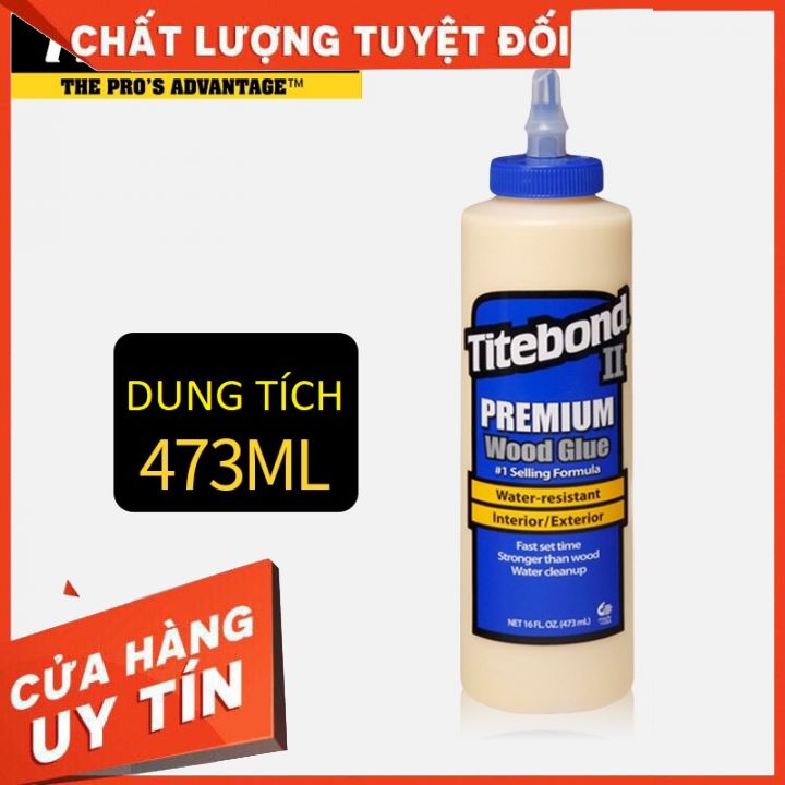 Keo dán gỗ titebond ii - keo dán gỗ độ kết dính cao lọ to 473ml