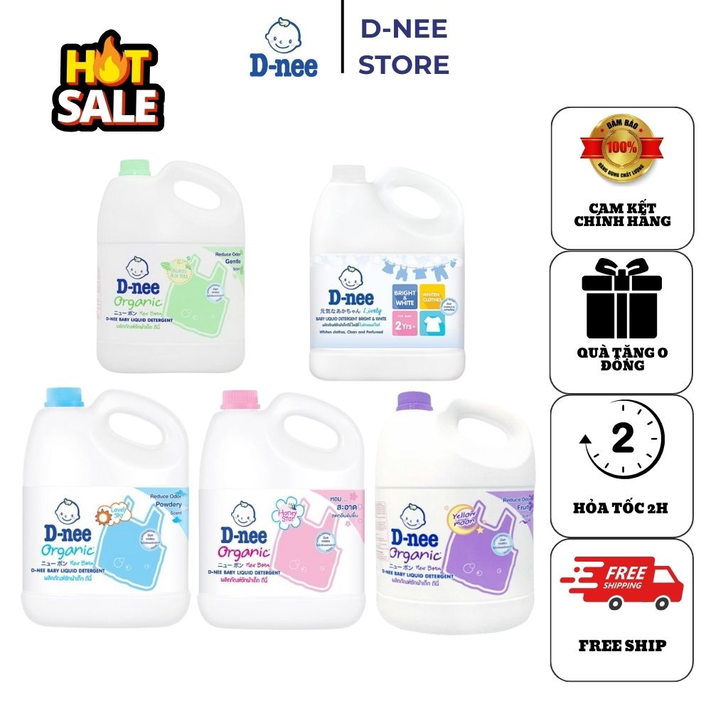 Nước giặt dnee 3000ml thơm dịu an toàn cho bé - nước giặt thái hàng chính hãng