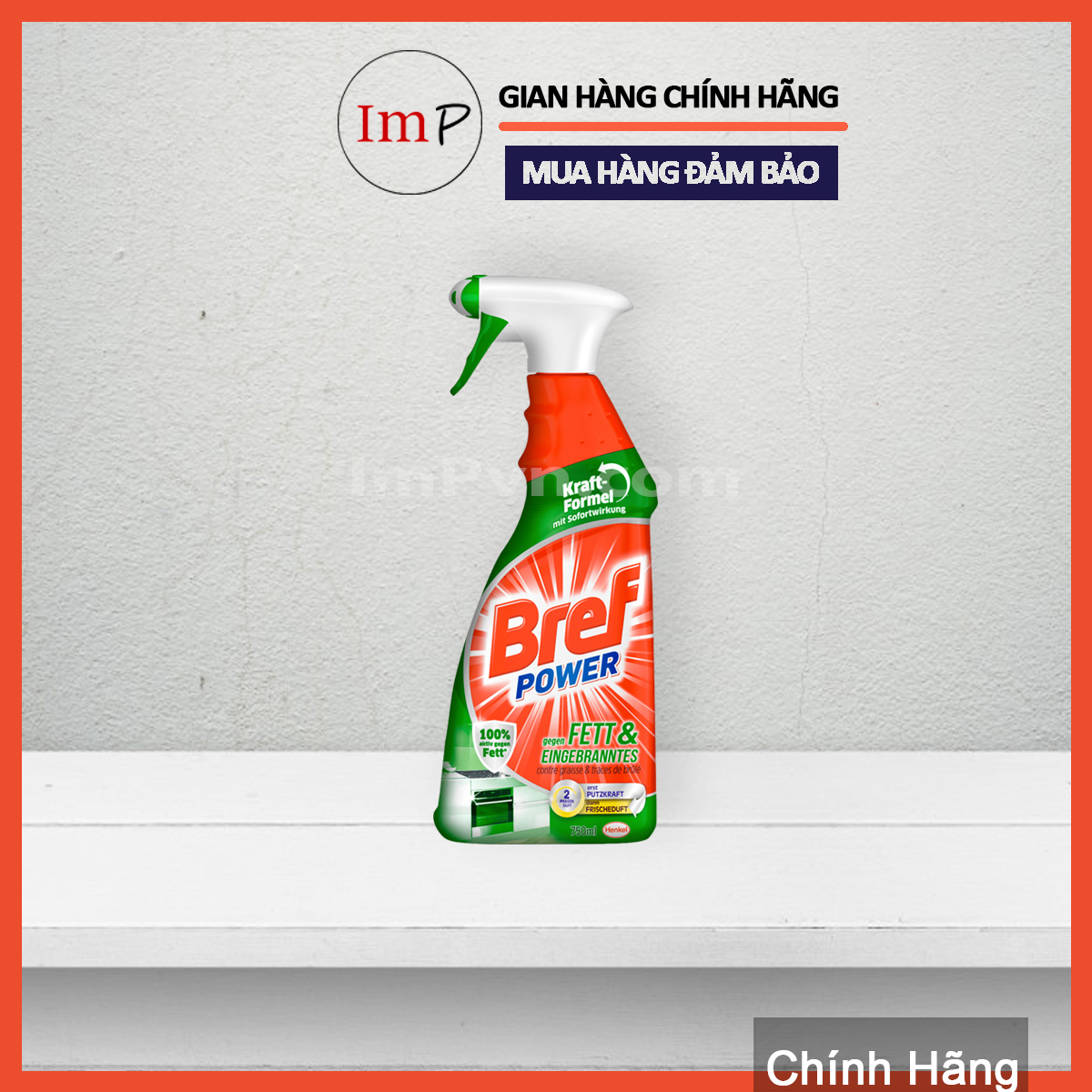 Vệ sinh tẩy dầu mỡ đa năng nhà bếp BREF Power FETT chai 750ml - Chính hãng nhập khẩu Đức