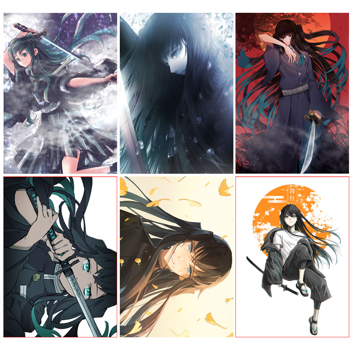 [HCM]Poster anime KImetsu No yaiba nhân vật Tokitou Muichirou (Combo 1 set 6 cái poster giá 60k)