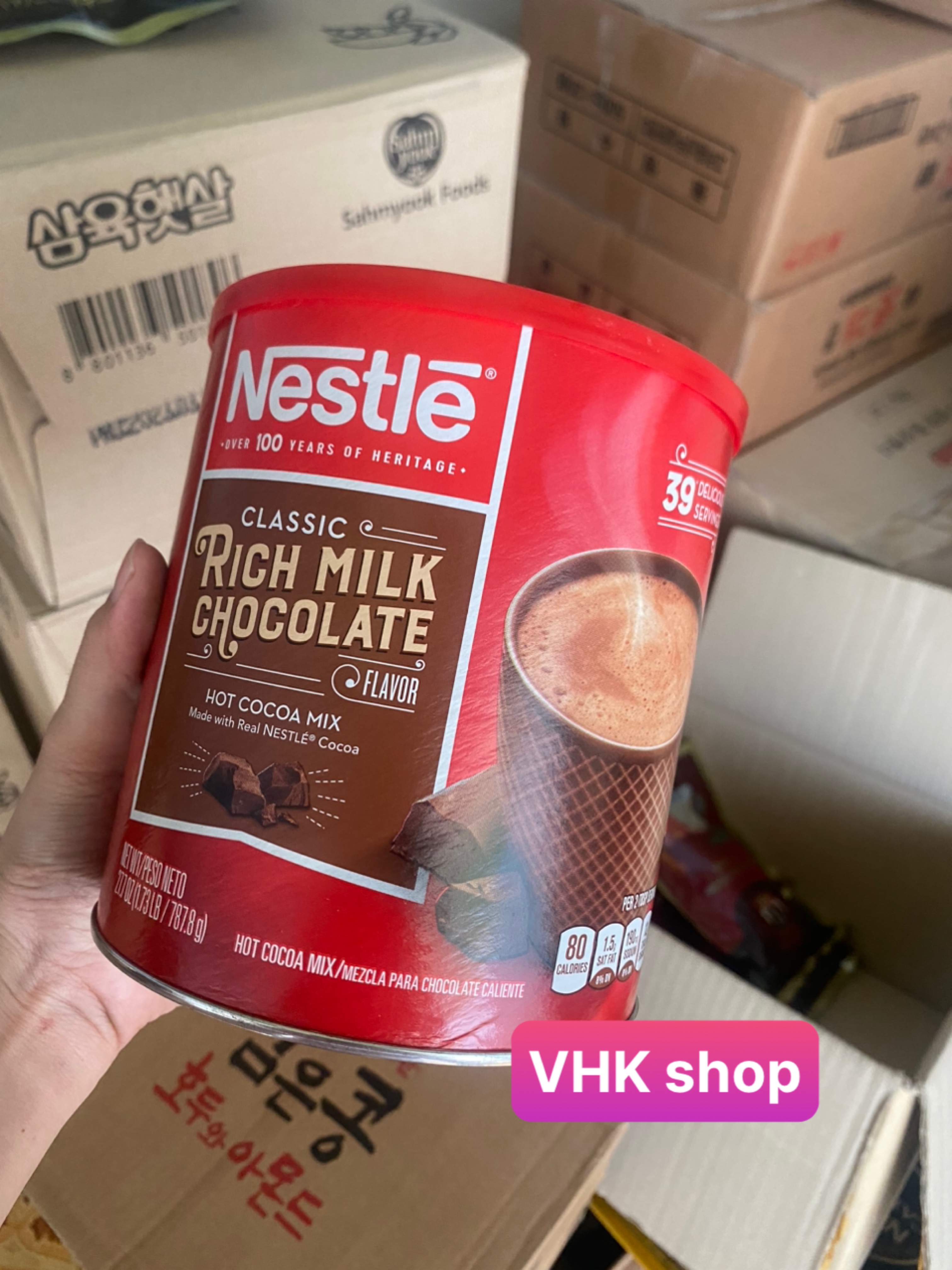 Bột cacao sữa Nestlé Hot Cocoa Mix lon giấy 788g