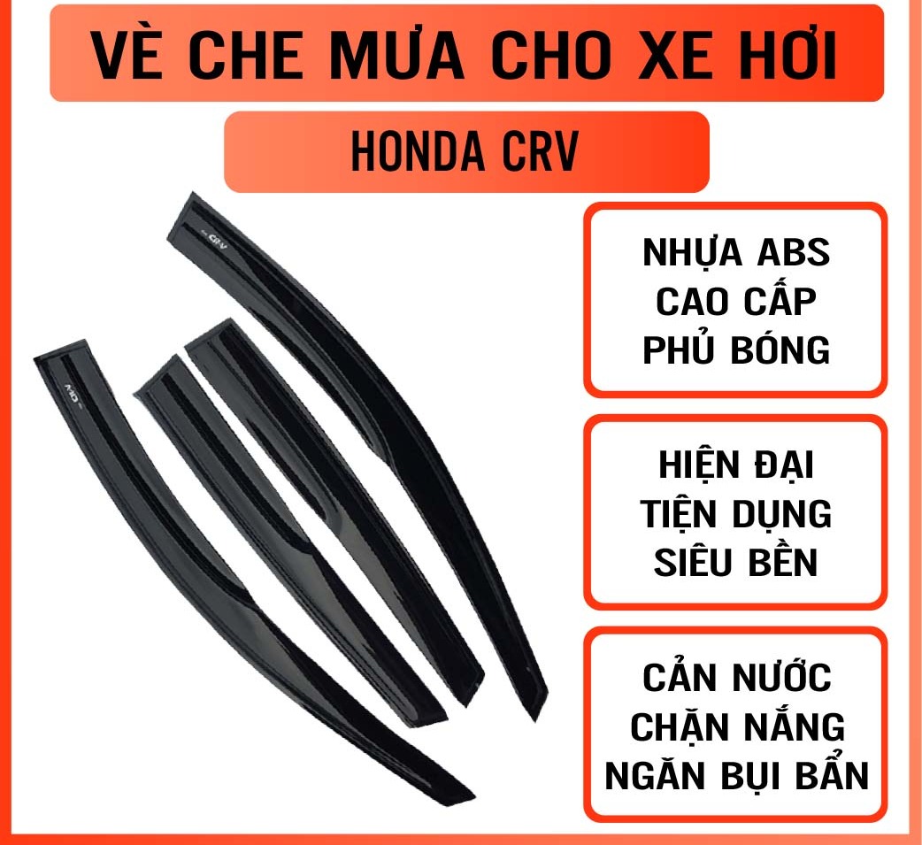 Bộ vè che mưa cho xe honda crv, chất liệu nhựa abs cao cấp