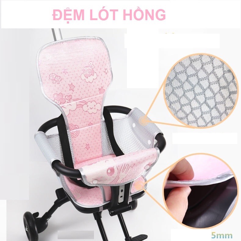 [lOẠI DÀY]Đệm lót xe đẩy gấp gọn giúp bé ngồi êm hơn  , phụ kiện đệm lót, gối đỡ xe đẩy gấp gọn hai chiều - 6