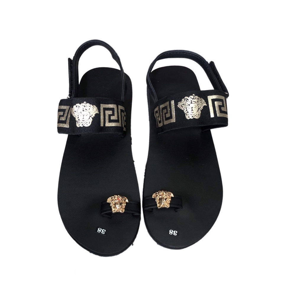 [FREESHIP + HOÀN TIỀN 50K] dép xăng đan nam nữ đế đen quai đe + thun có logo size từ 34 đến 43 nam