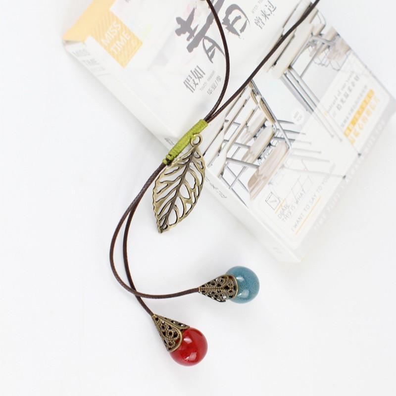 Vòng cổ nữ đính chiếc lá đơn sơ vcnu-4
