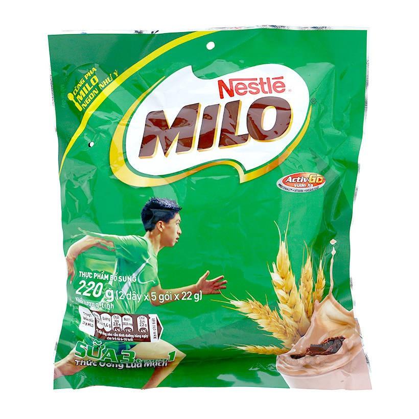 Bột milo nestle 3 trong 1 gói 220g