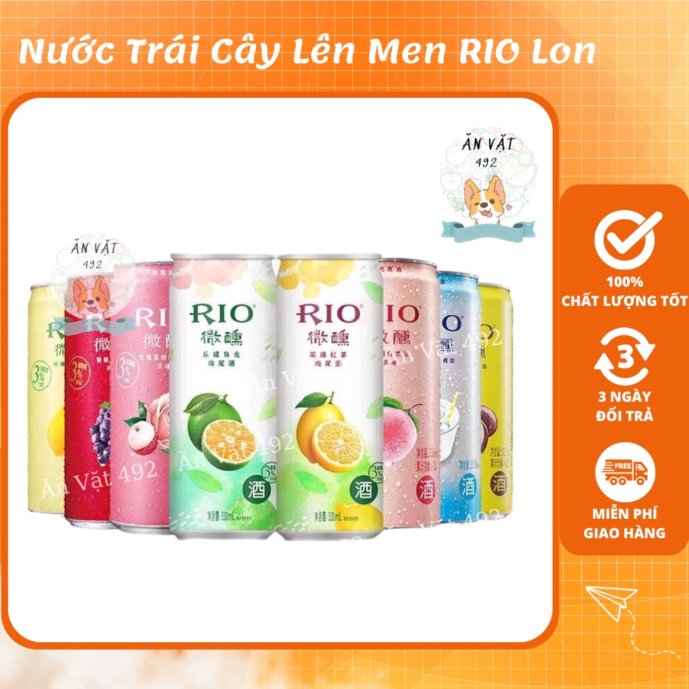 Nước trái cây lên men rio lon - ăn vặt 492