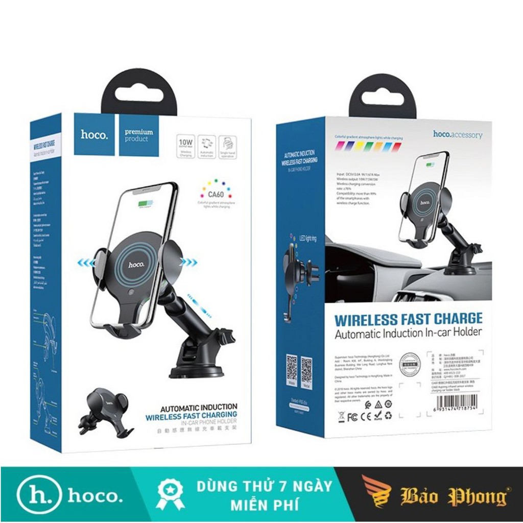 Giá đỡ điện thoại sạc không dây hoco ca60 10w