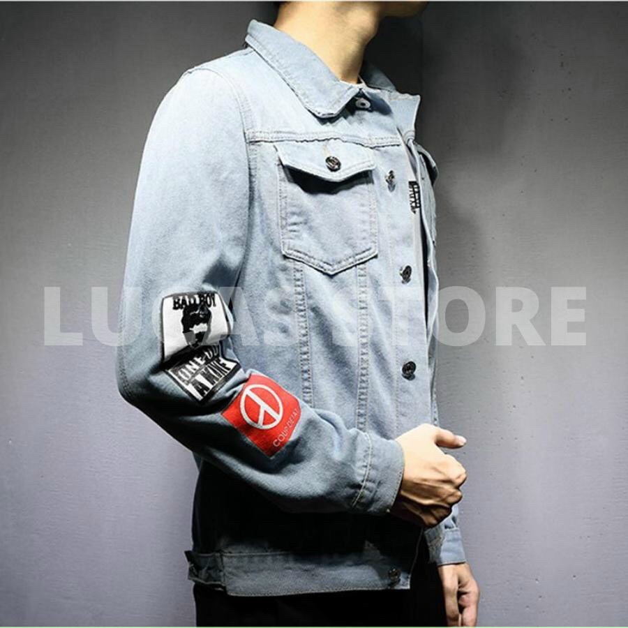 Áo khoác jean nam hàn quốc cực đẹp họa tiết thêu tỉ mỉ chất chơi 2020.