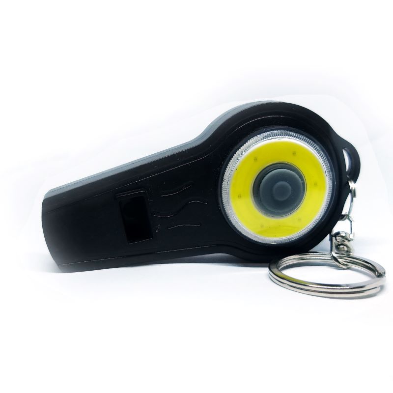 Đèn pin siêu sáng kiêm móc khóa  còi 2 đầu móc khóa xoay các kiểu độc đáo có 2 pin có đèn led có chớp nhiều công dụng  có video sản phẩm