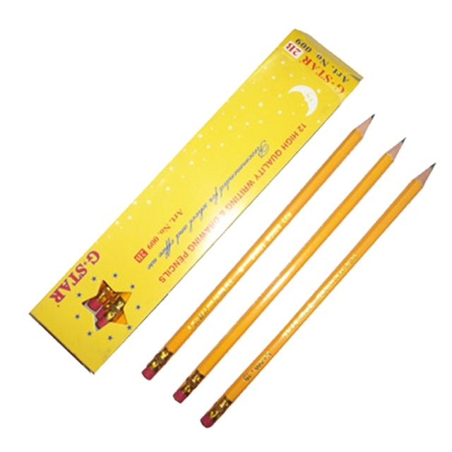 Combo 2 bút chì 2B G-Star / bút chì gỗ 2b G-Star ( hộp 12 cây ) ,chất lượng ngòi khá cứng, ít hao và không bị gãy vụn khi chuốt, màu chì dễ xóa sạch bằng gôm