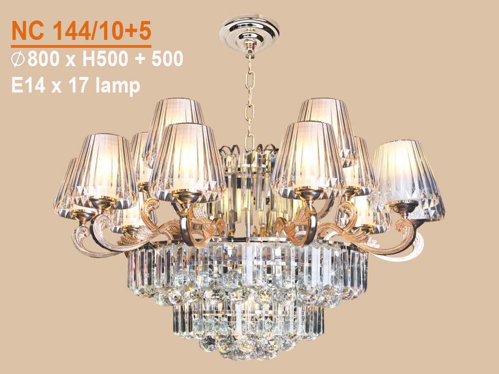 Đèn chùm nến pha lê cao cấp vkt-nc-144/10+5