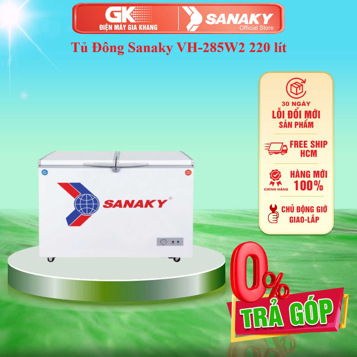 Tủ đông sanaky vh-285w2 220 lít - giao toàn quốc