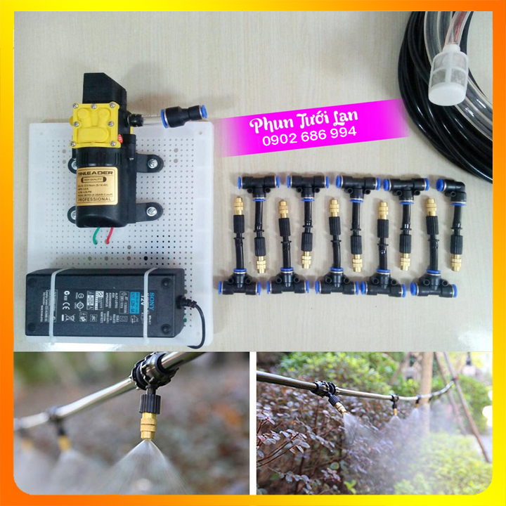 Máy Phun Sương Tưới Cây Béc Phun Sương Đồng Làm Mát Tưới Lan Cây Canh