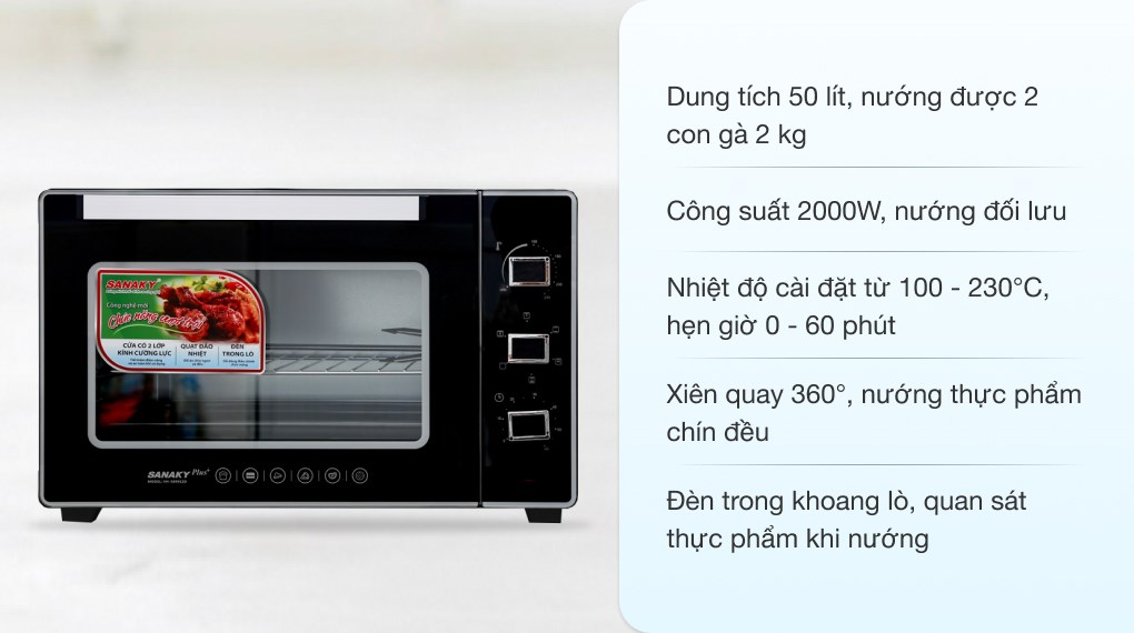 Lò nướng sanaky vh5099s2d 50 lít hàng mới fullbox 100%