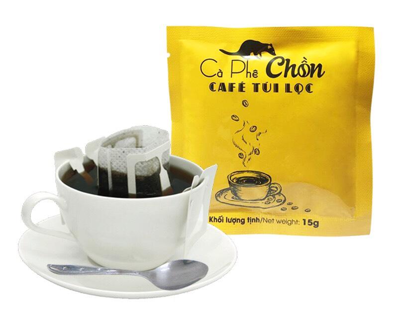 HCMCombo Cà phê chồn phin giấy 10 túi x 15g - Bột kem pha cà phê 170g