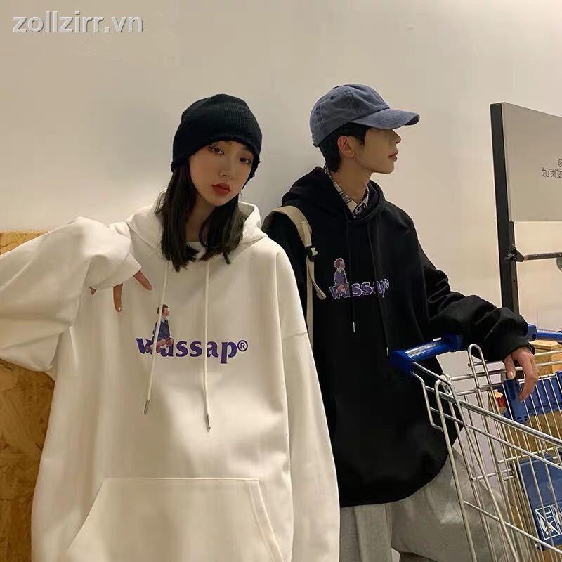 SET HOODIE  ĐÔI IN CHỮ  WASSAP CỰC KÌ DỄ THƯƠNG CHO CÁC CẶP ĐÔI 3 MÀU ĐEN TRẮNG XÁM CỰC KÌ DỄ MIX ĐỒ