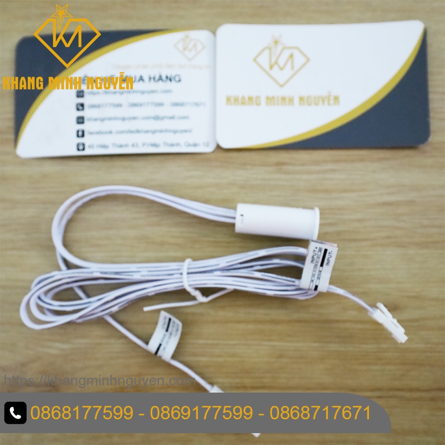 Loại dây dài - Cảm biến 1 cánh tủ - Bộ công tắc cảm biến đèn led 12V đóng mở tủ quần áo 1 cánh