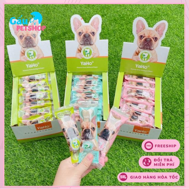 Xương bàn chải gặm sạch răng canxi Yaho cho Chó - thanh 15g