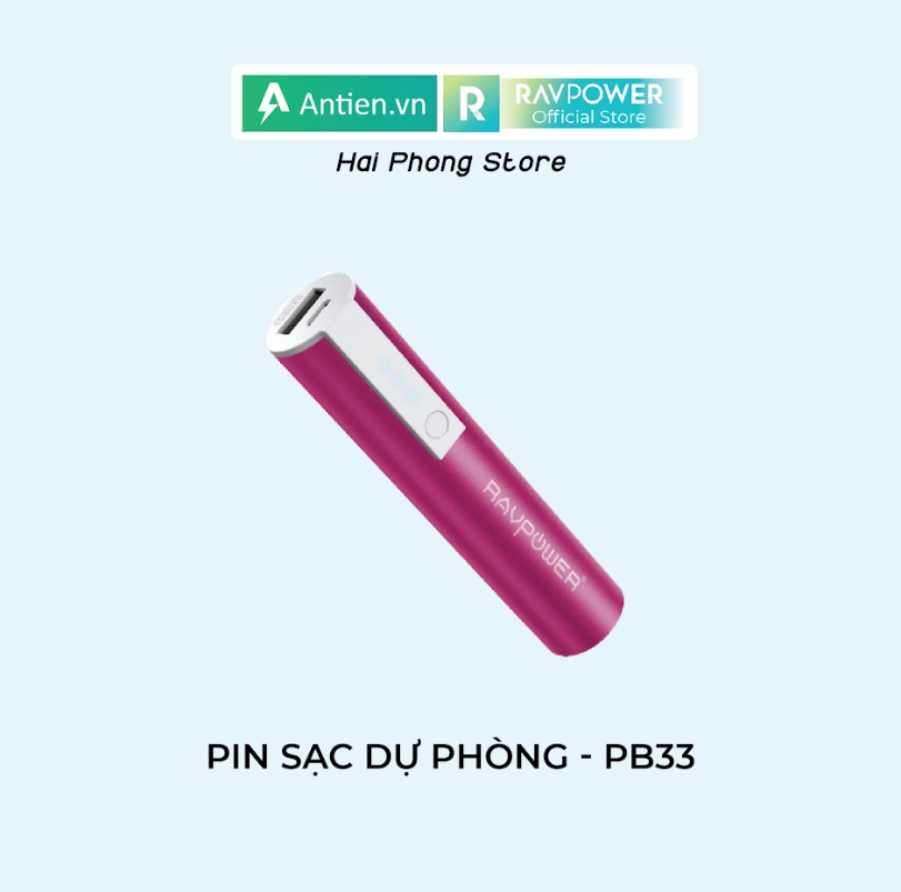 Pin sạc dự phòng ravpower rp-pb33 , 3350mah - chính hãng
