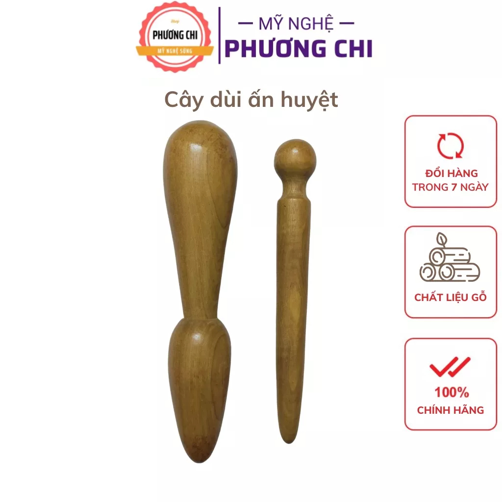 Cây dùi day ấn huyệt bằng gỗ thơm, Dụng cụ day ấn huyệt - Mỹ Nghệ Phương Chi