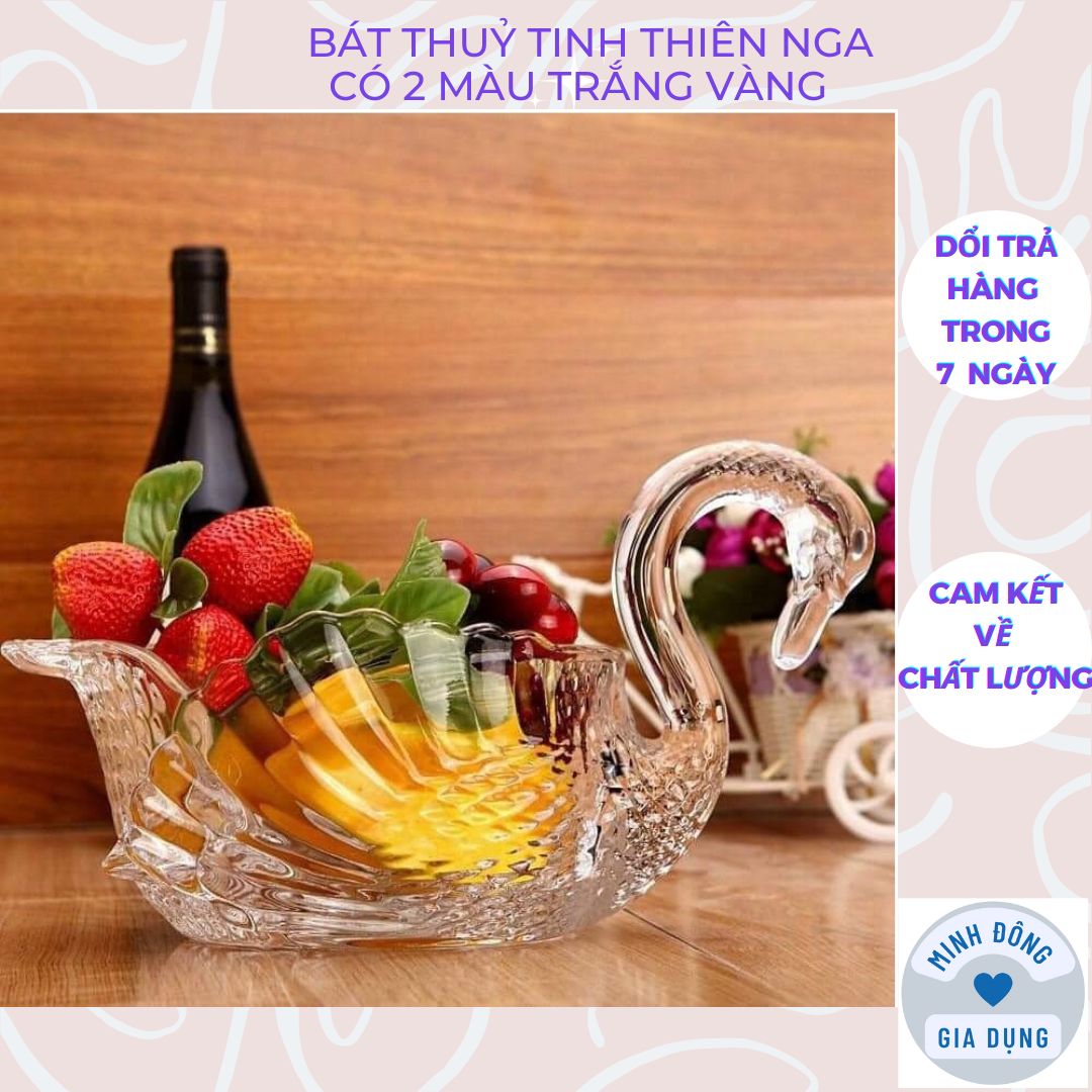 Bát thuỷ tinh thiên nga, có 2 màu trắng vàng khách lựa chọn