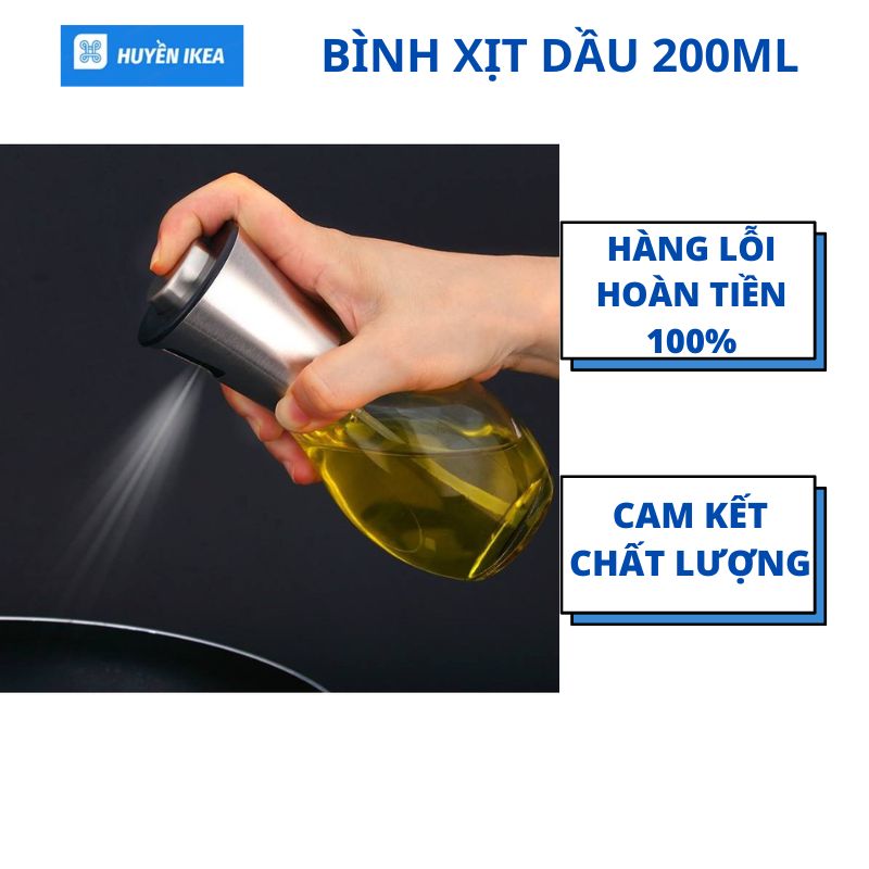 Bình xịt dầu thủy tinh 200ml dùng cho nồi chiên không dầu