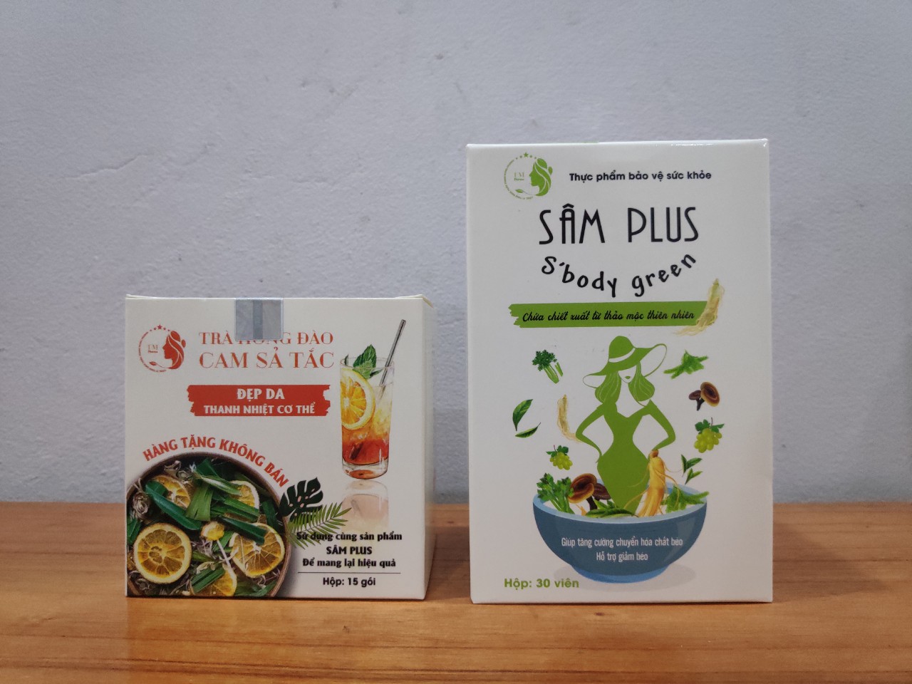 Sâm Plus S'Body Green _Giảm Cân  + tặng kèm trà hồng đào