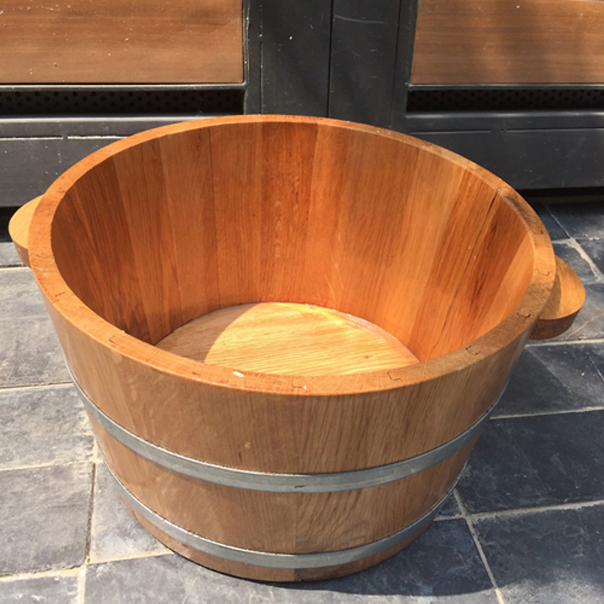 Chậu ngâm chân gỗ sồi - chậu trơn