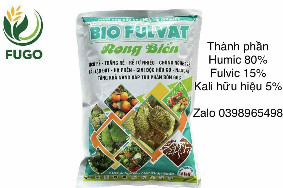Phân bón hữu cơ bio fulvate rong biển, dạng vảy nhuyễn tan 100% trong nước