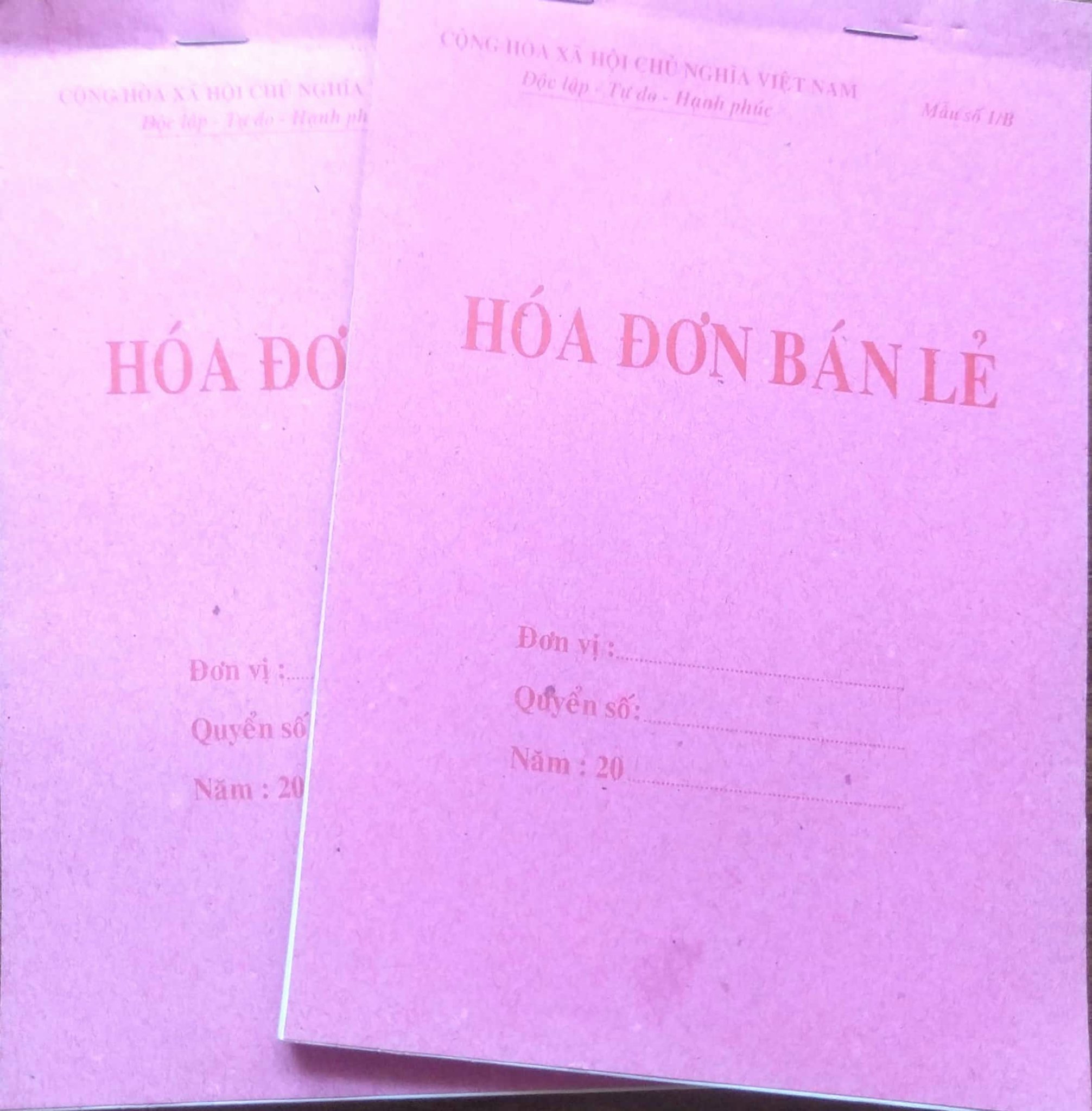 Hóa đơn bán lẻ A5 1 liên giấy bãi bằng