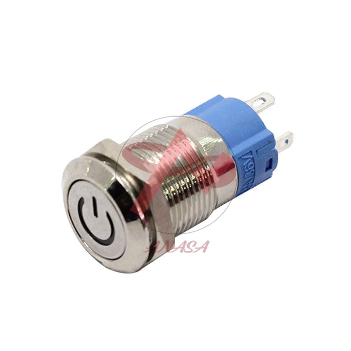 Nút nhấn giữ có đèn 12v màu đỏ chống nước phi 16