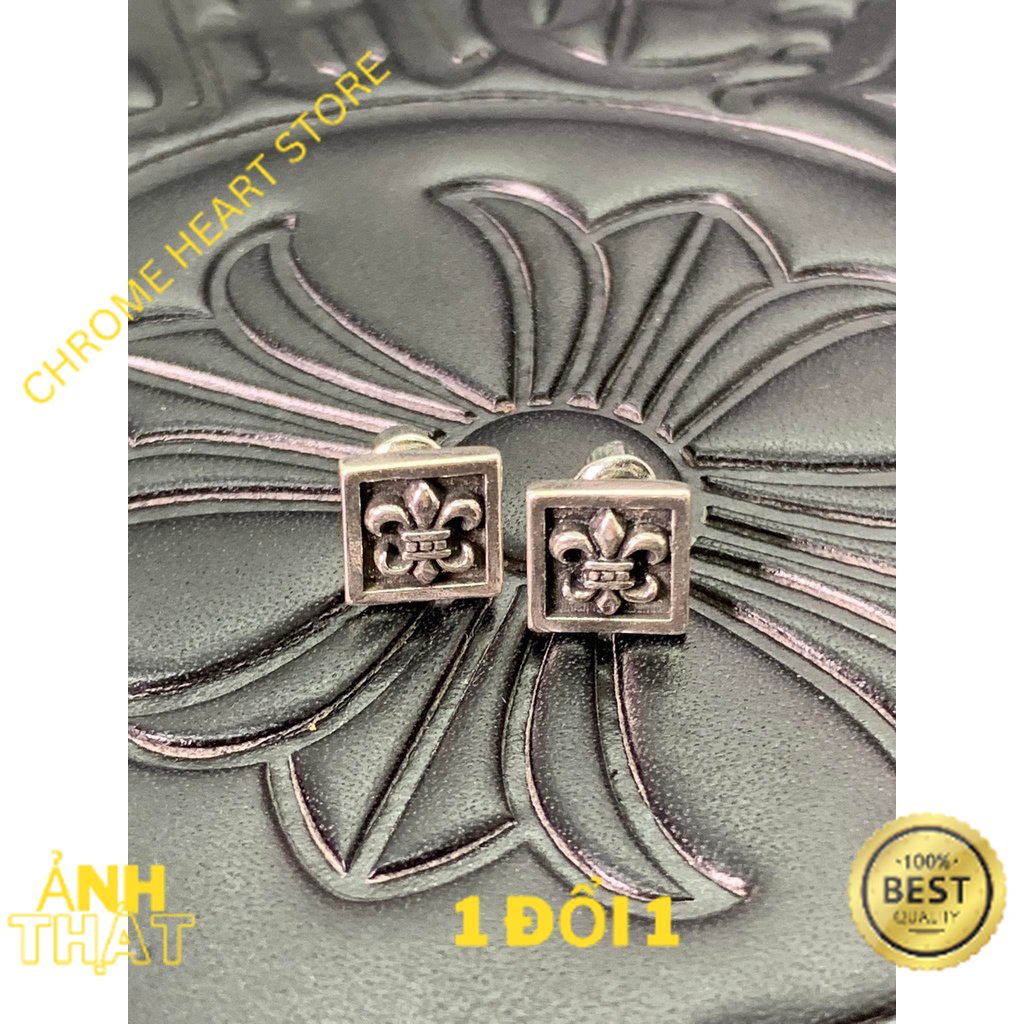Bông tai chrome heart bạc 925 fullbox mẫu 10 - chrome heart shop